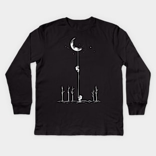 Reach For The Moon Kids Long Sleeve T-Shirt